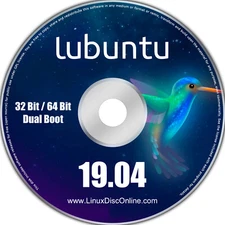 Lubuntu 19.04 Disco Dingo 32-bit and 64-bit Combo Linux Live Install DVD PC Mac