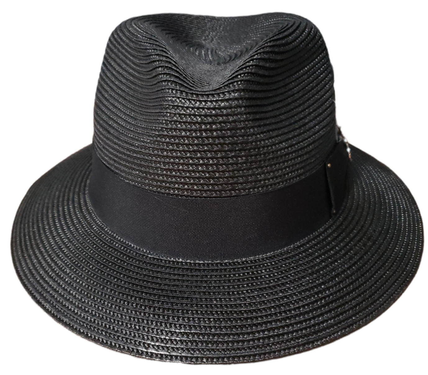 Men Black Summer Lowrider Hat Milan Fedora Pinch Front Snap Brim Black  OG Pin image 3
