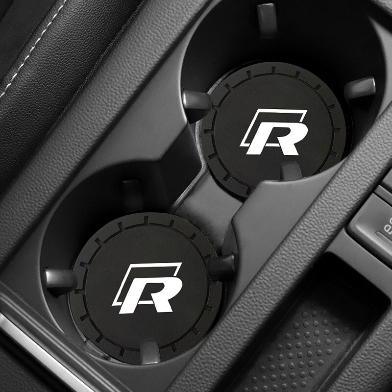 Car Non-slip Pad Water Cup Holder Mat Badge Coaster For Volkswagen R line Golf