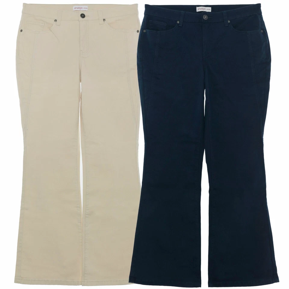 sheego Bootcut Twill Jeans Stretchjeans Damen Hose Blau Beige Plusgröße Oversize - Bild 1 von 1