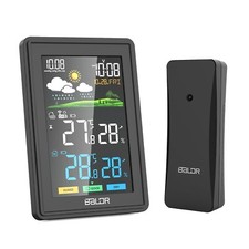 BALDR Wetterstation funk mit Außensensor Multifunktionale Funkwetterstation DCF