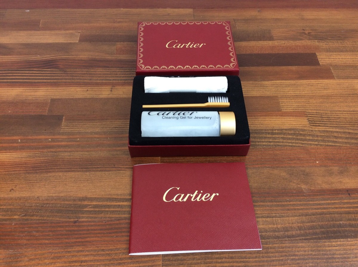 Cartier Jewelry Cleaning Set Cloth, Brush, Cleaner & Booklet Cartier Jewelry Cleaning Set Cloth, Brush, Cleaner & Booklet