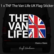 1 x THE VAN LIFE Vinyl Decal Adventure Camper Van Caravan Sticker TNF UK Flag