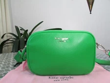 NWT Kate Spade Pebble Leather Astrid Medium Camera Bag Green Jay