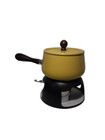 Vintage Mid Century Yellow Fondue Set ~ 4 Piece