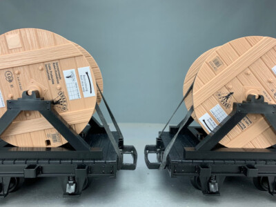 G Scale LGB 43170 *3 FRR TELE CO Reel Cars w/brake platform 2 Car