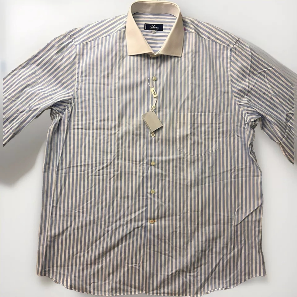 NUEVO CON ETIQUETAS Camisa Arnau Barcelona Manga Larga, Rayas Abotonada Talla XXL! Camisa de vestir Foto 3 de 4