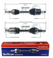 Pair of Front CV Axles Shafts for Buick LeSabre Aurora Bonneville SurTrack Set