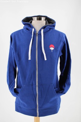 Crunchyroll Exclusive Naruto Shippuden Blue Sasuke Uchiha Zip Hoodie Unisex Sz S