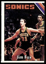 1975-76 Topps Card Basketball Jim Fox Seattle SuperSonics #164 EX Miscut