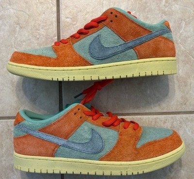 2023 NIKE SB DUNK LOW PRO PREM ORANGE/NOISE-EMERALD RISE SZ 11.5 DS DV5429-800