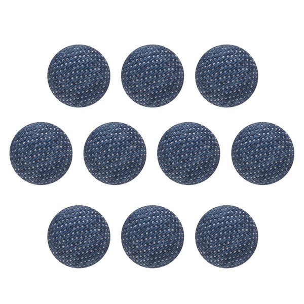 10 StüCk StoffknöPfe,10Mm,Kunststoff,Zum NäHen,Basteln,Mittelblau-image
