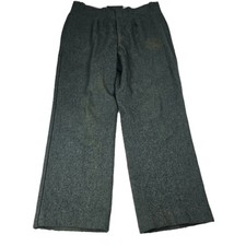 Vintage Mens Dark Gray Wool Blend Trousers Pants Size 70 42 Workwear Casual