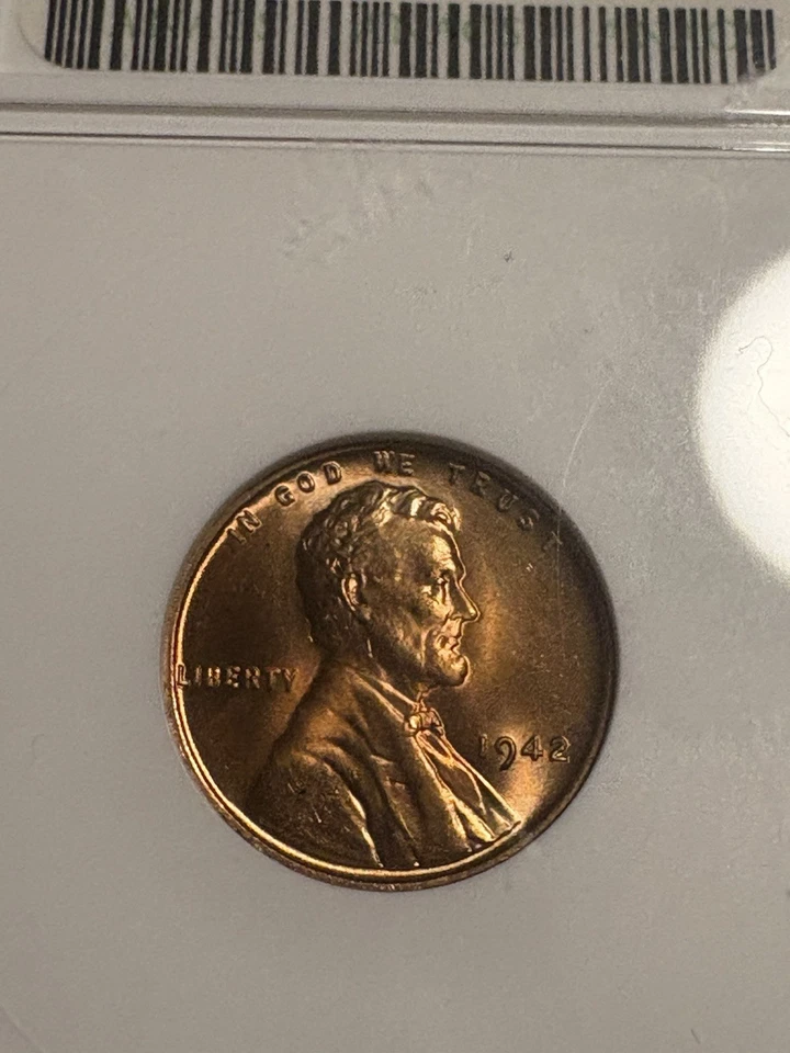 1942 MS66RD Lincoln Wheat, Old ANACS Soapbox Holder, Red Penny, Rare Holder - Image 2 of 4