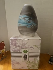 Scentsy Explore Oil Diffuser Shade Only with Box- Blue Gray White Marble Aqua
