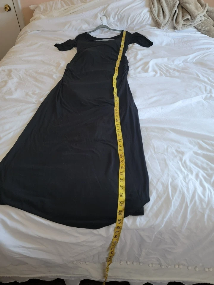 Motherhood Maternity Maxi Dress Small Tall Black Long Holiday Funeral Party NYE - Image 4 of 4