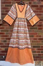 Vintage 70s Angel Sleeve Hippie Prairie Dress Autumn Gunne Style Boho Dress