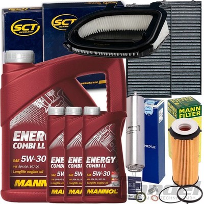 INSPEKTIONSPAKET FILTERSET+ MANNOL LL 5W30 ÖL passend für BMW X5 E70 X6 E71 E72
