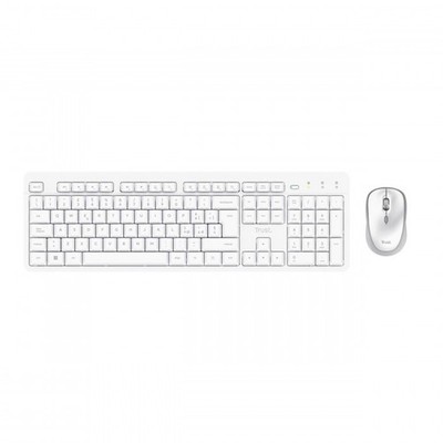 Trust Ody II Weiß Leise Kabellose Tastatur und Maus Kit