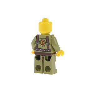 1x LEGO Mini Figurine Dino Held Helicopter Pilot Overall Olive Green 5888 5887