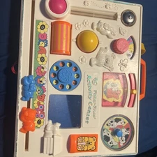 Vintage 1973 Fisher-Price Activity Center Baby Busy Board Crib Toy Puppies 1973