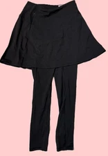 Calia Double Eagle Skort 15" With 7/8 Leggings Black UPF 50+ Size XS  NEW