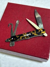 Vintage Czecho Slovakia Miniature Pocket Knife with snuff Spoon & Pick