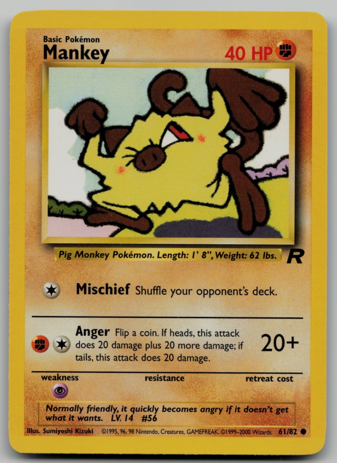 Mankey Common Team Rocket 61/82 NM