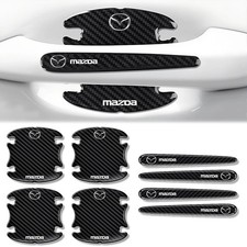 8pcs For Mazda Carbon Fiber Car Door Handle Bowl Film Protector Accessories