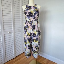 Whistles Multicolor Wild Floral Silk Jumpsuit Women's 10 Luxury Spring-Summer