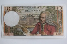 10 Francs Voltaire banknote, type 1963, mint condition (50879) 04-02-1971