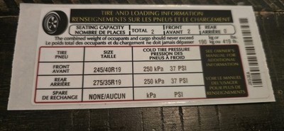 jx53ea Jaguar Tirel Pressure  Label