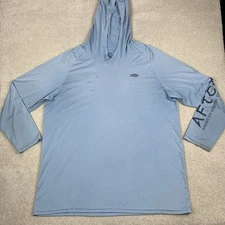 AFTCO Samurai Sun Protection Lightweight Hoodie Mens 3XL Blue UPF 50 Quick Dry