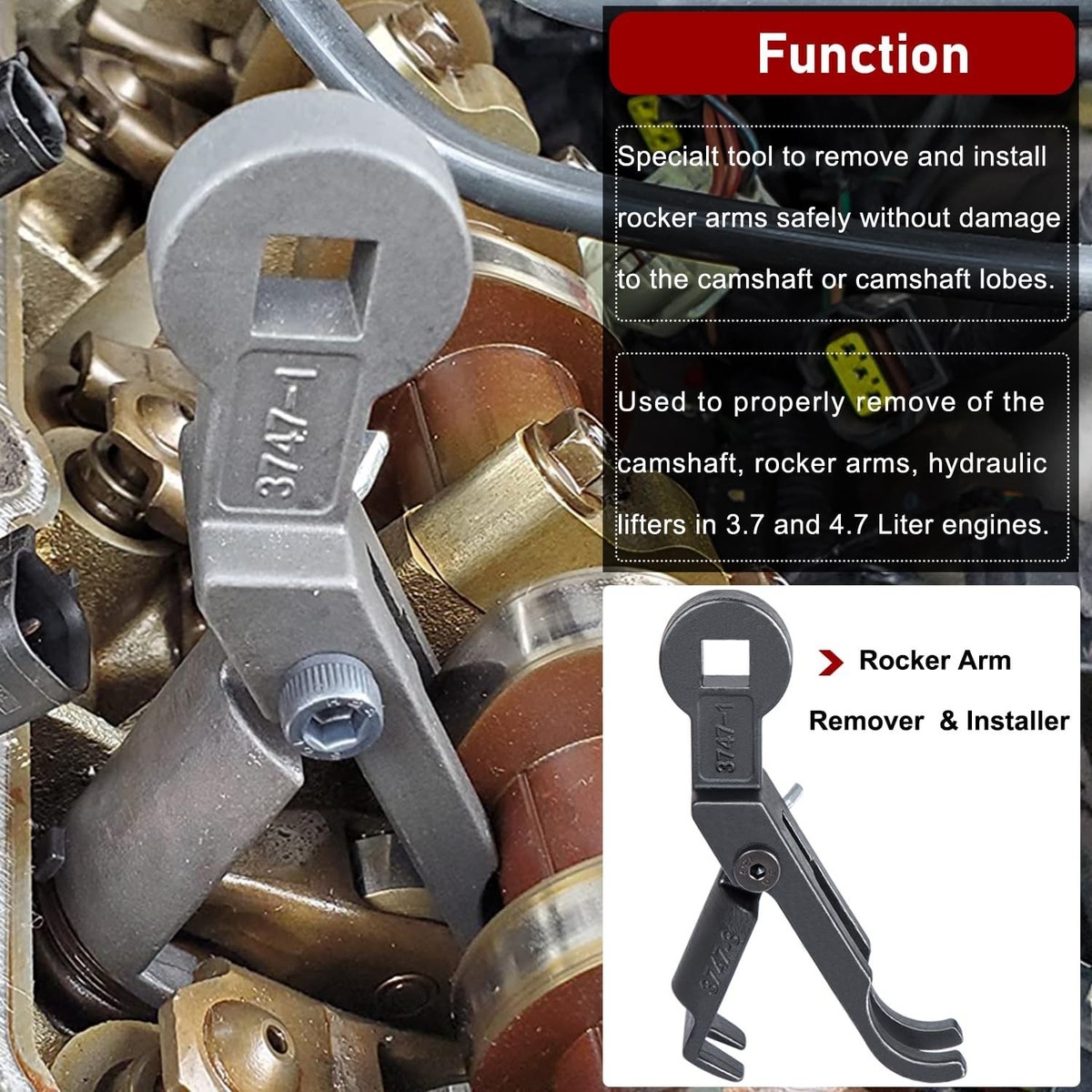 Engine Valve Spring Remover Rocker Arm Remover Valve Spring Tool & For Dodge Jeep 3.7L 4.7L Engines ...