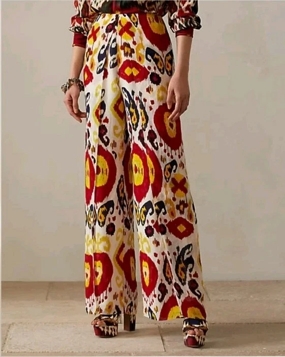 ¡NUEVO CON ETIQUETAS! Pantalones de verano florales Tessy etiqueta púrpura colección Ralph Lauren $1990 talla 2