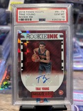 2018-19 Panini NBA Hoops Trae Young Rookie Ink RC Auto PSA 10 Gem Mint Rare!