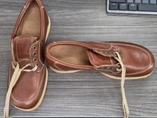 1970s Brown Vintage Vibram Sole Italian Leather Oxfords W Size 6 B/2A Deadstock