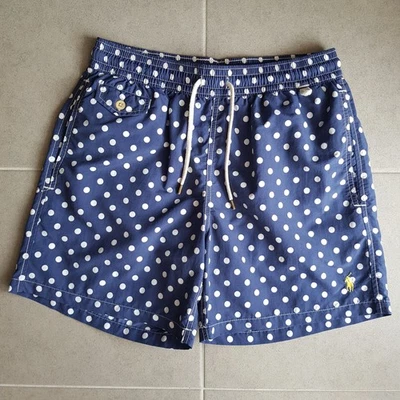 Short De bain Bleu Marine Pois Blancs Ralph Lauren - Photo 1/4