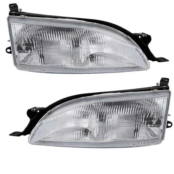 For 95-96 Camry USA Built Front Headlight Headlamp Head Light with Bulb PAIR SET