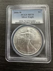 2006 W PCGS MS70 AMERICAN SILVER EAGLE  Old Blue Holder -D15