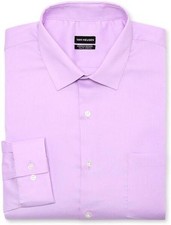 Men's Van Heusen Lavender Big  Tall Poplin Long Sleeve Dress Shirt