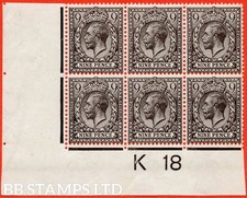 SG. 392. N29 (1). 9d Agate. A fine mounted mint control " K18 imperf " bl B62153