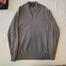 Johnston  Murphy Mens Large Gray Long Sleeve 1/4 Zip Knitted Pullover Sweater