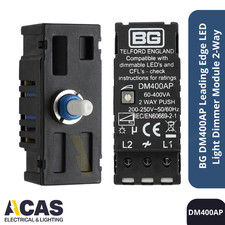 BG DM400AP Leading Edge LED Light Dimmer Module 2-Way Push-On/Off 60 - 400VA