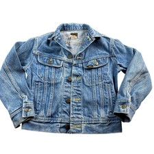 Vintage Lee Denim Jacket Kids Youth Size 10 Blue Jean Trucker Made in USA