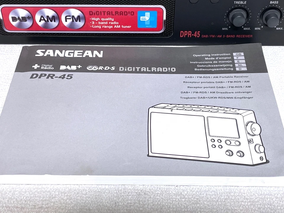 Sangean DPR45 DAB+/AM/FM 3-Band Digital Radio Receiver with Instruction Manual - Image 4 of 4
