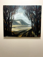 Antonin Marek Machourek Signed Oil Painting Landscape Trees & Mountains 25"x21"