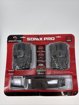 Trail Camera Stealth 2 Pk Sonix Pro 36 MP Cellular Dual Sim 80 ft. Range 32GB SD