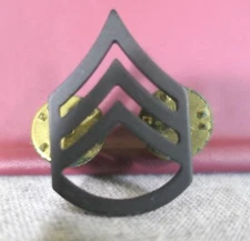 Black Metal Army Marine Military Police Subdued E-6 Staff Sergeant Rank Pin