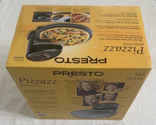 Horno giratorio para pizza Presto Pizzazz 03433 | Negro | Nuevo de Lote Antiguo 2003 | Raro De Colección - Imagen 5 de 6